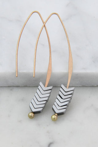 Boho Chevron Stone Earrings