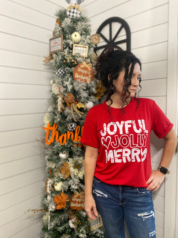 Joyful Jolly Merry Graphic Tee